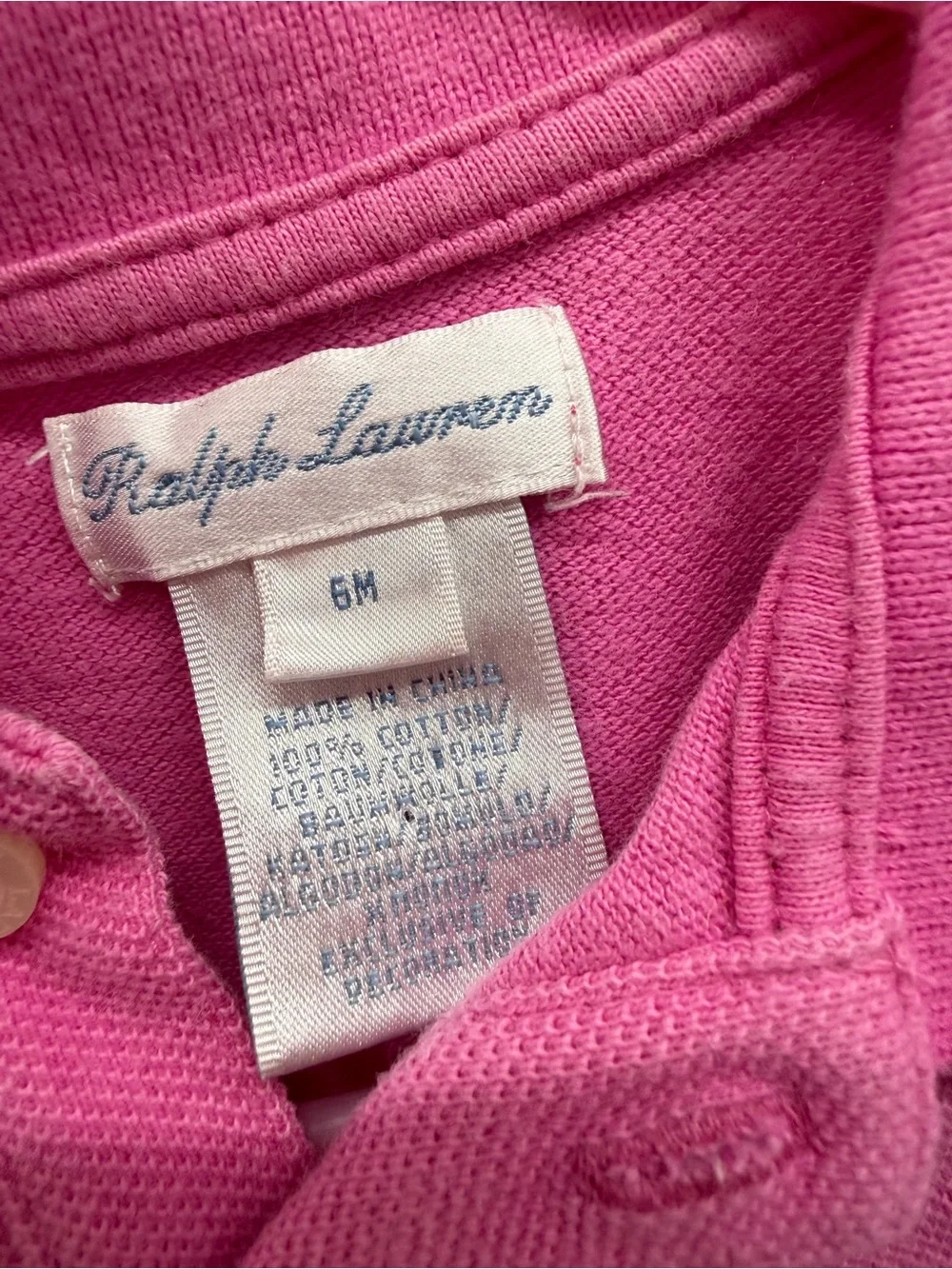 Ralph Lauren Pink Polo Dress for Kids 6 months